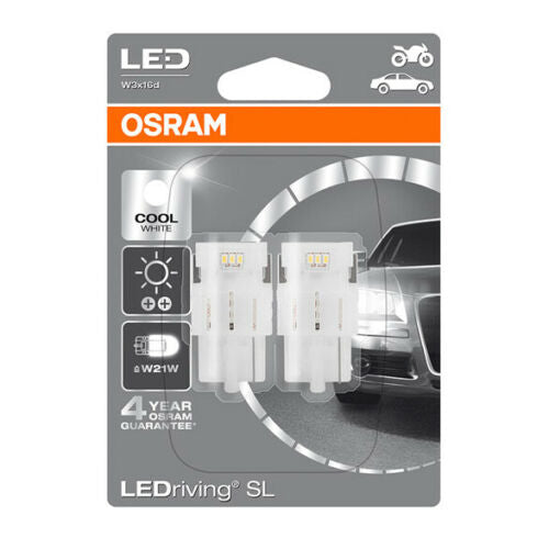 Osram LED bulbs, W21W T20 W3x16D 12V/2