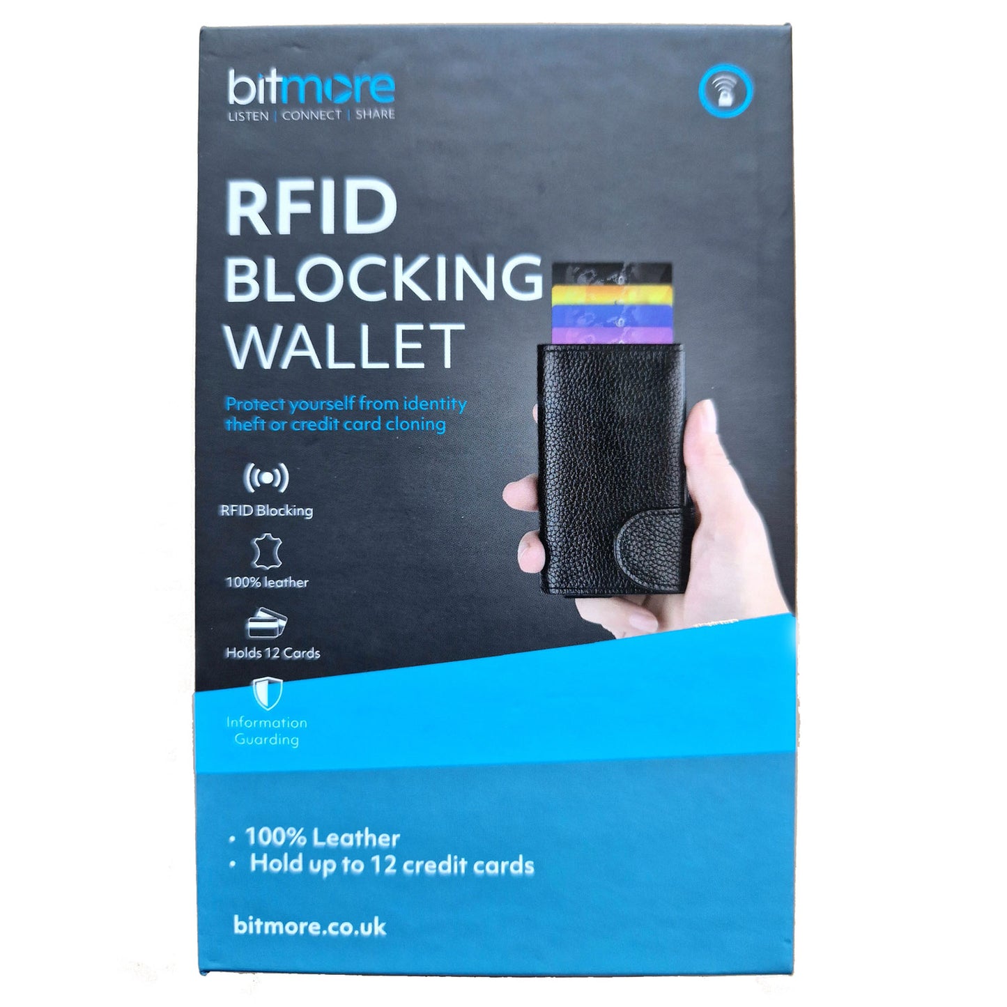 Bitmore Odinė Piniginė su RFID kortelių apsauga